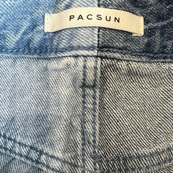 PacSun vintage high rise two tone denim jean shorts size 26 - Picture 9 of 14